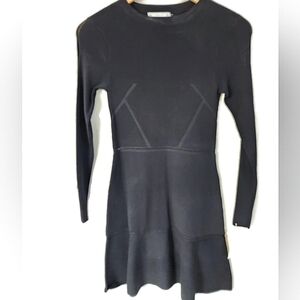 Zara Black Long Sleeve Scuba Knit Mini Dress Size S